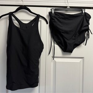 Worn once! Excellent condition. 2-piece Calia black tankini.